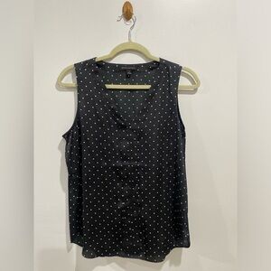 Banana Republic Black Polka Dot Sleeveless Blouse – Size S